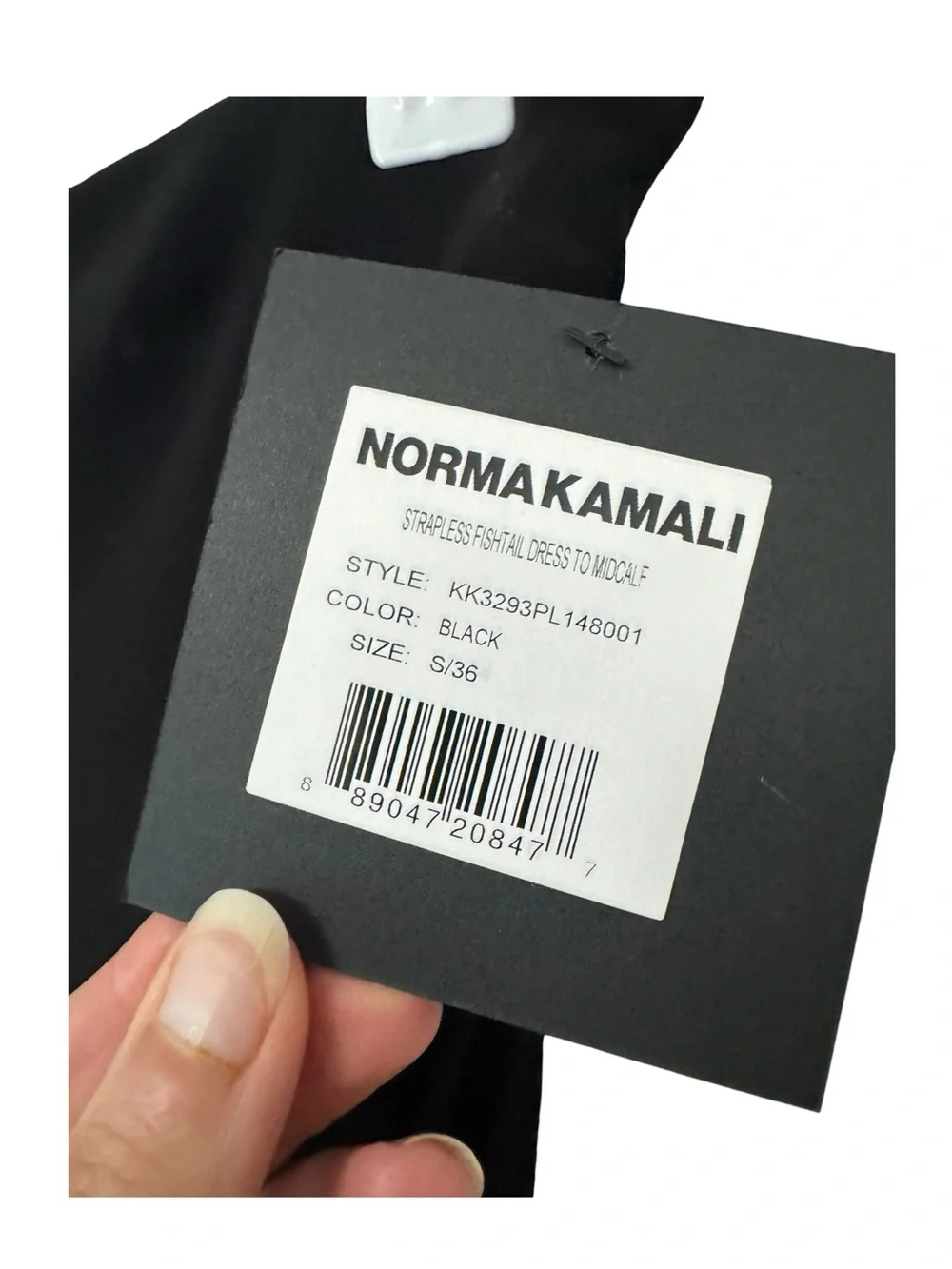 NORMA KAMALI | NWT Strapless Fishtail Dress To Midcalf in Black, Size Small - Picture 6 of 14